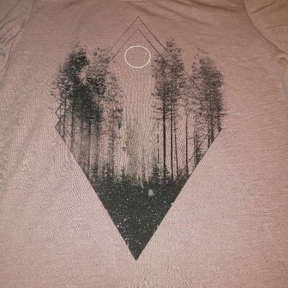 Women Sleep Sleeve T-Shirt Rose Open Back Small - Picture 2 of 6